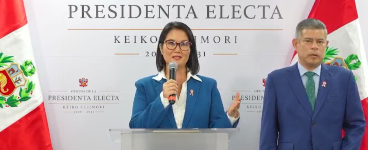 Keiko Fujimori presenta a los primeros integrantes de su gabinete liderado por Luis Galarreta