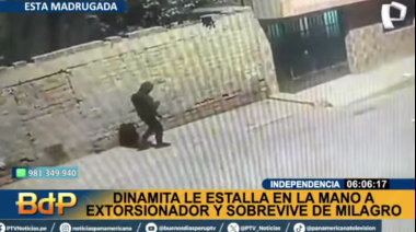 Extorsionador resulta gravemente herido tras detonación accidental de dinamita en Independencia