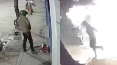 Delincuente se prende fuego al intentar incendiar tienda de motos en Cusco