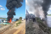 Explosión en embarcación de combustible deja tres heridos graves en Ucayali