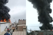 Incendio de gran magnitud consume almacén en Villa El Salvador y moviliza a decenas de bomberos